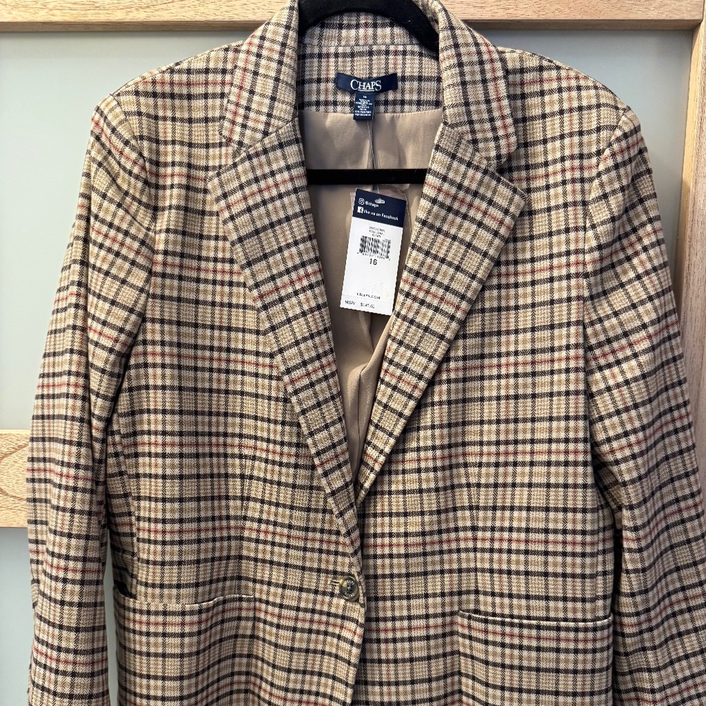 CHAPS Plaid Blazer